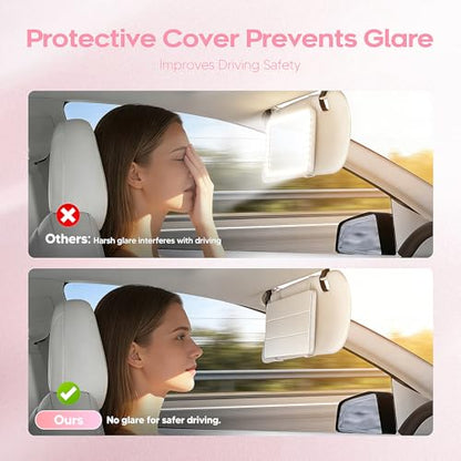 Upgraded Car Sun Visor Mirror Vanity as Gift for Women Men Makeup | Smart Sensor Switch, With protective Case, 3 LED Lighting Modes, 78 LED Beads, Rechargeable, Dimmable, 15-day Battery Life