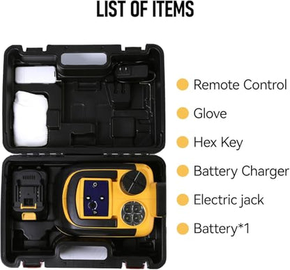 EFFIROSO Battery Powered Electric Car Jack 5 Ton 18V Cordless Portable Automatic Tire Change Kit Emergency Repair Tire Tools for SUV Sedans Yellow