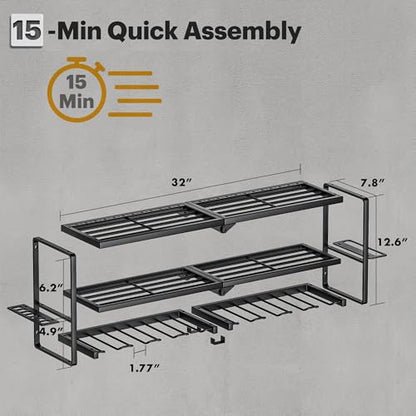 Spampur Power Tool Organizer Wall Mount, 15 Min Assembly, Maximum 150lb load - size: 3 Shelves 8 Slots