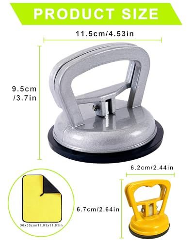 Metal 3 Pack Dent Puller, Car Dent Puller with Cleaning Cloth, Multi-Use Dent Remover Tool for Car, Heavy Duty Car Dent Repair Kit for Hail Damage and Glass Moving - color: D/3PCS Metal Suction Cup