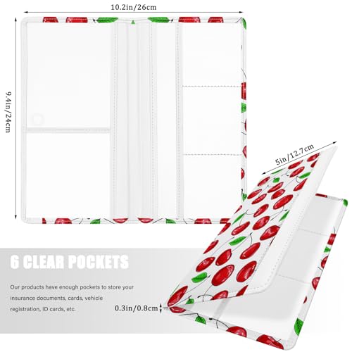 Car Registration and Insurance Holder, with Magnetic Closure for License, Cards and Documents, All Vehicle Needs and Car Accessories (Cherry) - color: Cherry