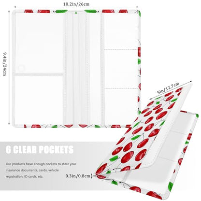 Car Registration and Insurance Holder, with Magnetic Closure for License, Cards and Documents, All Vehicle Needs and Car Accessories (Cherry) - color: Cherry