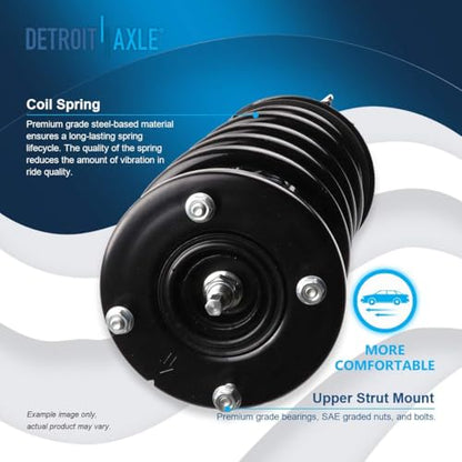 Detroit Axle - Front Steering Knuckle Strut for 2011-2014 Ford Edge, 2011-2015 Lincoln MKX, 2012 2013 Steering Knuckle & Wheel Bearing Hub Strut and Coil Spring Assembly Replacement - size: 4QU48709/ Big strut kit