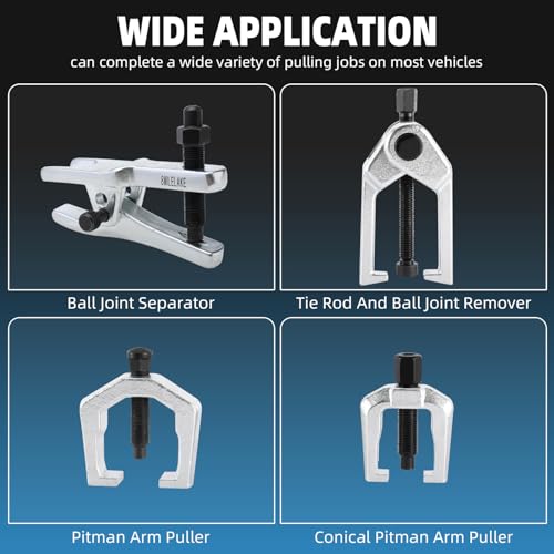 8MILELAKE 5 in 1 Ball Joint Separator, Pitman Arm Puller Heavy Duty, Tie Rod End Remover Front End Service Tool Set for Car SUV Light Truck