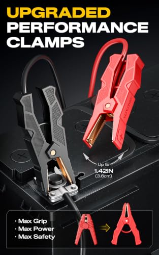 AUXITO 6000A Jump Starter, 12V Car Battery Jump Starter, Up to All Gas & 12L Diesel Engine with LED Display, Portable Jump Box with 3 Modes Flashlight and Jumper Cable, Storage Case - size: T3-6000A