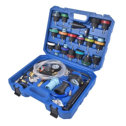 Radiator Cooling System Pressure Tester Kit, 31pc Master Coolant Vacuum Refill Kit with 23 Radiator Adapters, Coolant Pressure Tester Kit with Vacuum Pump Vacuum Purge & Refill Tool
