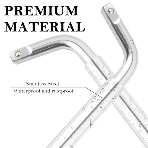 Stacool Extendable Lug Wrench with Double-Sided Sockets of 17mm/19mm and 21mm/23mm, Universal Wrench for Most Vehicle Lug Nuts