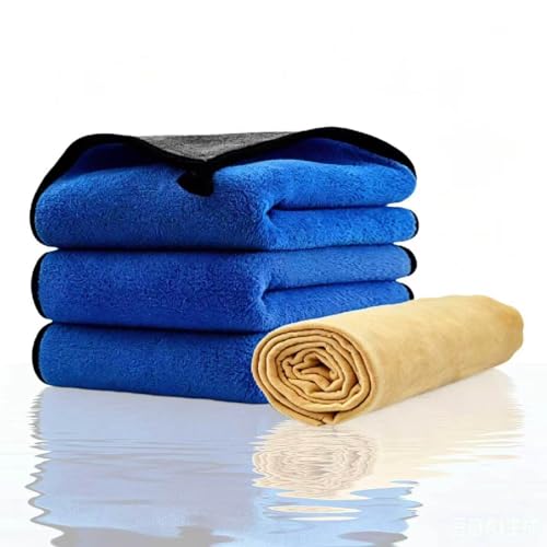 Car Cleaning Kit – Microfiber Towels for Cars, Chamois Cloth Drying Towels Car Detailing for Wash Interior and Glass, Complete Car Wash Set for a Spotless Finish - color: 4 Pack