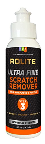 Rolite Ultra Fine Scratch Remover for Plastic & Acrylic Surfaces Including Marine Strataglass & Eisenglass, Headlights, Aquariums, 4oz, - size: 4oz