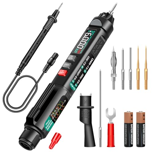 ANENG Pen Type Digital Multimeter AC/DC Voltage Tester 6000 Counts Intelligent Professional Current Meter Non-Contact Voltmeter Sensor Pen Test with Resistance Continuity Capacitance Diode Live Wire - style: Pen Multimeter (High Version)