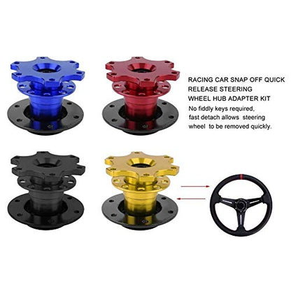 BestTeam Universal Steering Wheel Snap Off Quick Release Hub Adapter Boss Kit With 6-hole Steering Wheel Hub (Sliver) - color: Sliver