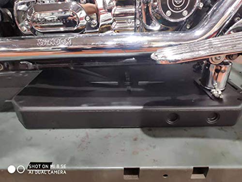 XMT-MOTO Universal 10 Quart Oil Drain Pan fit for Harley Honda Yamaha Kawasaki Car ATV, Low Profile Oil Drain Pan with Portable Handle & Sealing Caps - color: Black-for Harley