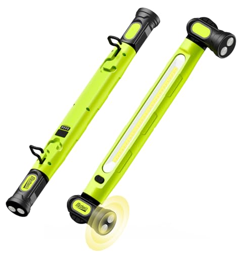 Under Hood Work Light Bar, 3000LM LED Magnetic Light Bar with Hooks, 5200mAh Cordless Rechargeable Hood Light Easter Birthday Gifts for Men/Mechanic/Car Repairing/Garage-Green(1 Pack) - color: Green