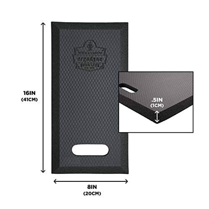 Ergodyne ProFlex 376 Kneeling Pad, Lightweight Kneeling Mat, Thin Foam Knee Cushion, Small, 8" x 18" x 0.5", Black - size: Small