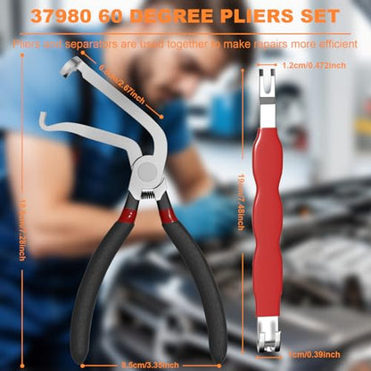 Electrical Disconnect Pliers 37980 60Degree Automotive Electrical Connector Disconnect Pliers Separator Long Spark Plug Disassembly Pliers Fuel Line Disconnect Remove Tool Pliers - color: 1* Black 60 Degree