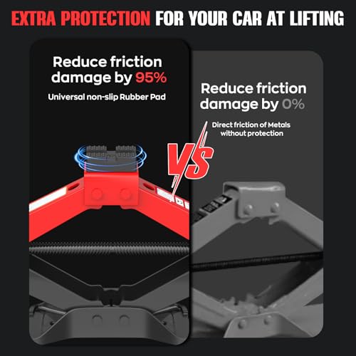 Portable Car Jack Kit 3 Ton, Heavy Duty Scissor Jack for Car, Spair Tire Changing kit with Lug Wrench, Emergency Kit for Car SUV MPV