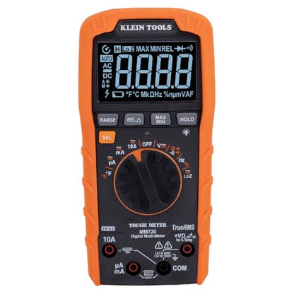 Klein Tools MM720 Digital Multimeter, Auto-Ranging TRMS, Low Impedance (LoZ), 1000V AC/DC Voltage, 10A AC/DC Current, 60 MOhms Resistance