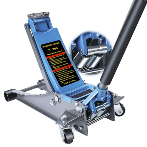 Larbanke 3 Ton（6600lbs） Hydraulic Floor Jack, Lifting Range 2.87"-19.69",Heavy Duty Low Profile Jack with Dual Piston Quick Lift Pump, Heavy Duty Steel Floor Jack for Cars, SUVs and Trucks - size: 497MM-3T