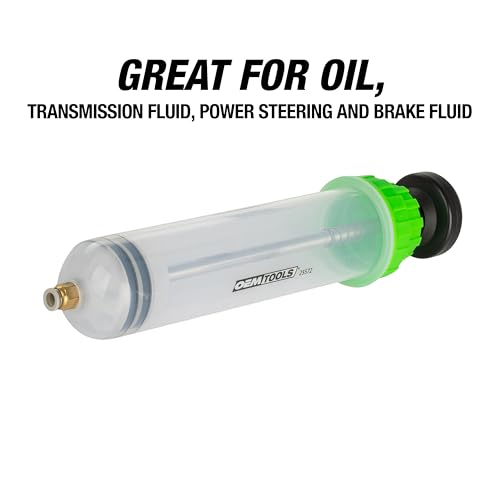 OEMTOOLS 500cc Fluid Extractor and Filler Pump – High-Capacity Precision Vacuum Pump for Brake Fluid, Transmission, Power Steering, and Coolant – Dual-Scale Cylinder, Extension Tubes, service Design - style: 500cc