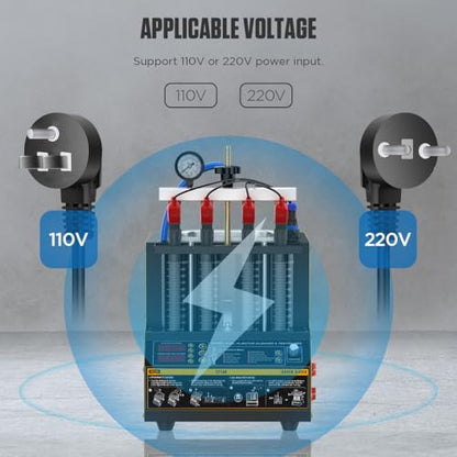 AUTOOL Automotive Motorcycle 4 Cylinder Ultrasonic Wave Injector Cleaner Petrol Injection Tester Cleaning Kit Tester