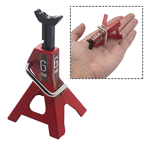 ShareGoo 1/10 RC Scale Model Car Metal 6 Ton RC Car Simulation Jack Stands Lifting Compatible with Traxxas TRX-4 Axial SCX10 Wraith Tamiya CC01 RC4WD D90 1/10 RC Crawler Truck,Red…