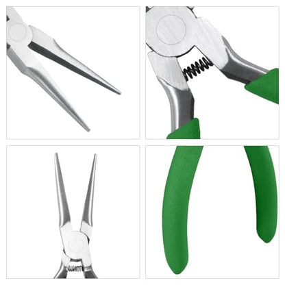 Needle Nose Pliers Mini Pliers for Jewelry Beading Making Micro Precision Smooth Jaw Handcraft Repair Tool Pliers Small Professional Functional Hand Tool 5 Inches - style: Needle Nose Plier Smooth Jaw