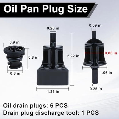 6 PCS Oil Drain Plug, Engine Oil Drain Plug No Leak with Oil Drain Plug Removal Tool | Replacement OEM 06L103801 Compatible with Audi A3 A4 A5 A6 B9 Q5 Q7