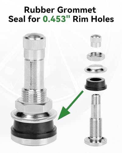 20 Pcs TR416 Clamp-in Bolt-in Tire Valve Stems, Solid Brass Tubeless Valve Stems Fit 0.453" & 0.625" Dual Rim Holes for Heavy Duty Trucks, Buses, Commercial Vehicles - size: TR416