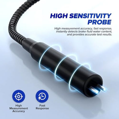 Mrcartool Brake Fluid Tester with Sensitive Probe, Digital Brake Fluid Detector Moisture Detecter for DOT3 DOT4 DOT5.1, High Precision Brake Fluid Liquid Tester with 2.8" LCD Display & 9.8in Hose - size: F60 Tester