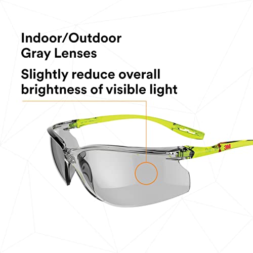 3M Safety Glasses Scotchgard Anti-Fog Coating - color: Gray I/O Lens, Green/Black Frame, size: One size fits most