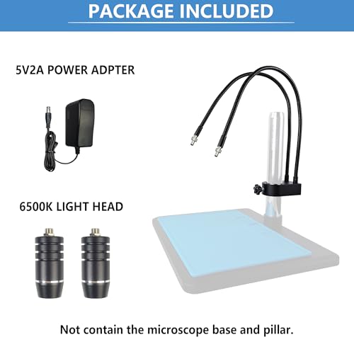 Microscope Light Source Dual Gooseneck Spotlight 3W 6500K for Lab, Industrial, Biological Stero Microscope Illuminator for Electronic PCB Watch Repair (Spotlight-B) - color: Spotlight-B