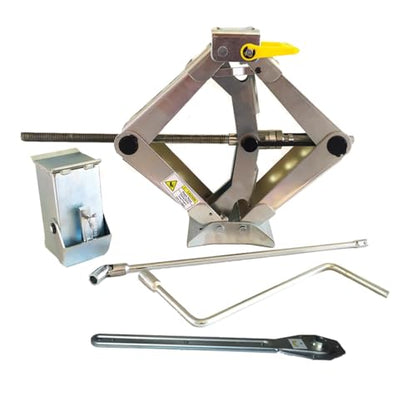 Ultra Heavy Duty Scissor Jack for Car with Patented Step-Lever System for Unmatched Lifting Power, 12" Usable Lift, 2 Ton Capacity, Vari-Lift Option Adds Height to Total 23"