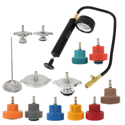 WFLNHB 14Pcs Universal Radiator Pressure Tester Cooling System Head Gasket Leak Detector