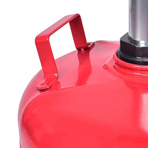 5 Gallon Oil Drian Portable Steel Oil Drain, Waste Oil Drain with Wheel, Adjustable Height, Red (AODT-5)
