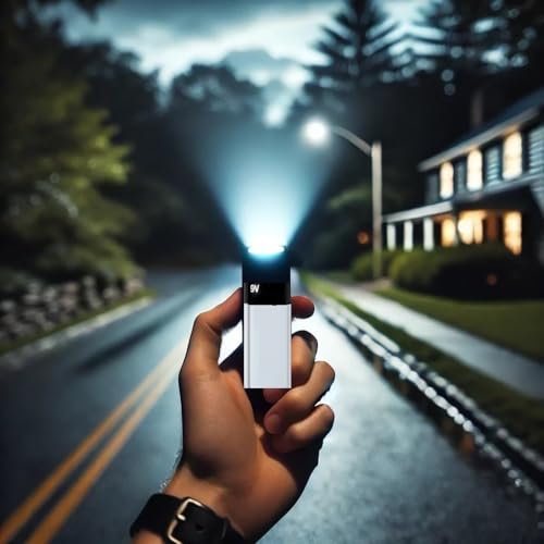 IN SELECT 9 Volt Small Pocket Led Mini Flashlight -High Lumens Compact Portable Emergency Light Multi Mode Handheld Flashlight Light for Camping Hiking and Outdoor Use (2Pack,Battery not Included)