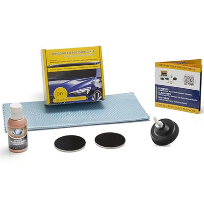 Glass Polish 21003 DIY Windshield Polishing Kit for Electric Drills - Restore Clarity to Windshields and Auto Glass Surfaces
