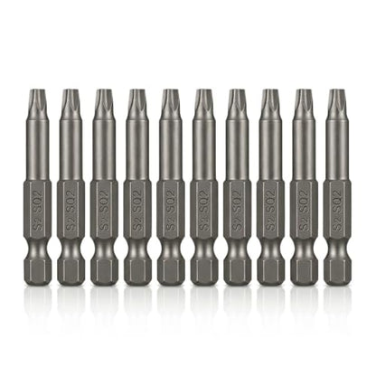 VESTTIO Square Head SQ2 Screwdriver Bit Set 10PCS 1/4 Inch Hex Shank 2 Inch/50 mm Length S2 Steel with Magnetic for Power Screwdriver Drill Impact Driver - size: 2 inch