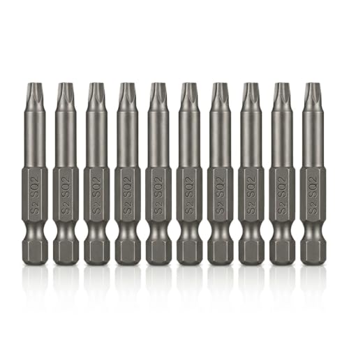 VESTTIO Square Head SQ2 Screwdriver Bit Set 10PCS 1/4 Inch Hex Shank 2 Inch/50 mm Length S2 Steel with Magnetic for Power Screwdriver Drill Impact Driver - size: 2 inch