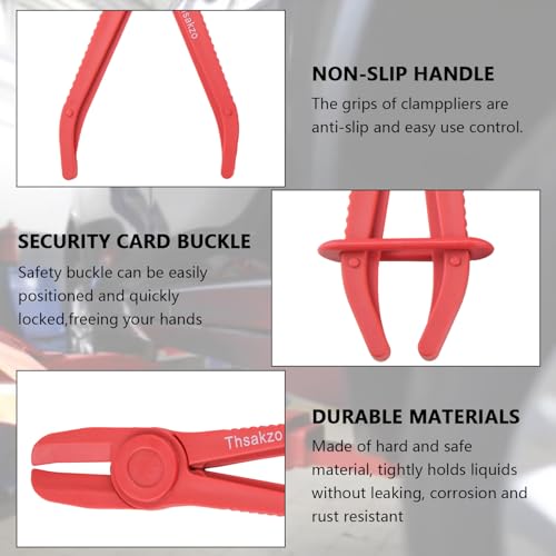 3-Piece Hose Pinch Off Pliers, Straight Plastic Clamp Tool | Lightweight Plastic, No Hose Damage. For Fuel, Brake, Radiator, Coolant, Gas & Flexible Hoses, Automotive Repair