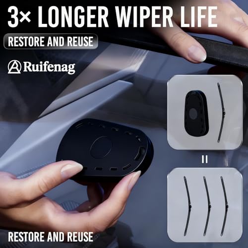 Windshield Wiper Restoration Tool: Fix Squeaks/Streaks in 30 Seconds | Extend Wiper Life 3X (RV/Trailer Ready for Clear Road Trip Visibility)