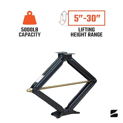 Bastion Distribution Two New 30" Scissor Jacks with Crank Handle | 5000lbs Capacity | 5-30” Height | Spray-Tested Powder Coated | BJ-5000MSJ30 - size: 30"(Two Pack)