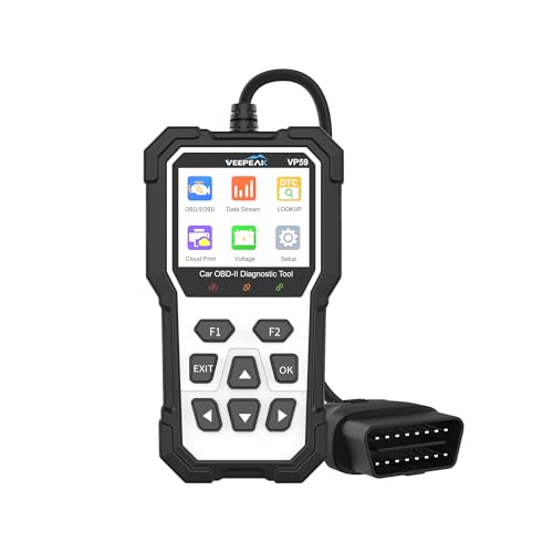 Veepeak Car OBD2 Scanner Diagnostic Tool, Check Engine Light Code Reader | Read & clear engine codes with 40,000+ DTC definitions, live data, 12V battery voltage, phone report print & carrying case