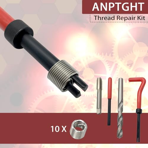 M10x1.5 Thread Repair Kit, Helicoil Thread Inserts Taps Kit with HSS Drill Bits Compatible Hand Tool Set for Damaged Thread ＆ Auto Repairing(Metric) - size: M10x1.5, style: Metric