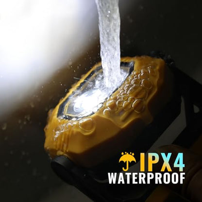 Easymaxx LED Rechargeable Work Light, 2Pack 1500LM Portable COB Magnetic Lights with 3 Modes & 360°Rotatable, IPX4 Waterproof Worklight for Car Repairing, Job Site Lighting, Emergency (2 PCS) | 3 modes, 360° rotatable bracket, USB-C charge, up to 7 hr run