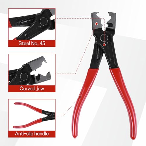 Car CV Boot Clamp Pliers, 6.9 Inch Steel Automotive Hose Clamp Pliers, Heavy Duty Clamps Removal Tool for Clic-R Type, Fuel Line, CV Boot Clip, Universal Car Accessories Repair Tools