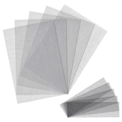 2Size Welding Mesh, 10Pcs Reinforcing Stainless Steel Wire Mesh Screen for Thermoplastic Repairs Silver Plastic Wire Meshes Weld Kit for Plastic Welding Car Repairing, 5.9x7.9inch&2.0x5.9inch