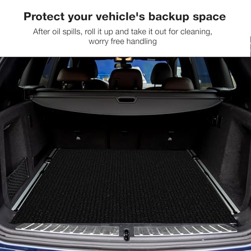 Heavy Duty Oil Resistant Garage Car Bottom Mat, Reusable Floor Protector, 1/4 Inch Thick Waterproof Rubber Backing, Oil Absorbent (Dark Gray) (60 * 72) - size: 60 inches x 72 inches