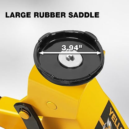 YELLOW JACKET Hydraulic Floor Jack, Quickly Lift Car Jack with Dual Pumps, Heavy Duty Steel Service Jack, 3 Ton (6600 lb) Capacity - color: Steel, size: 3T dual pump