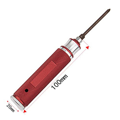 6 in 1 Hexagonal Screwdrivers 1.5 2.0 2.5 3.0mm 0#+ 1#- Hex Key Screw Driver Repair Tool for RC Drone Car (Red) - color: Red