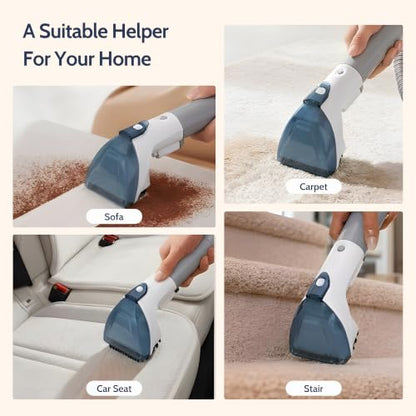Portable Carpet Cleaner Machine,16Kpa Power Suction with Tools for Pets | Mini Fabric Spot Wet Vacuum for Rugs,Couch and Sofa,Car and Seat Furniture, Handheld Small Water Deep Extractor Washer